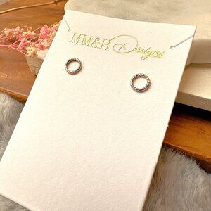 Small Gold Sparkle Infinity Circle Stud Earrings | 14k Yellow Gold Filled